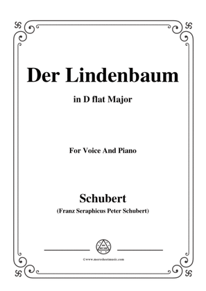 Schubert-Der Lindenbaum,Op.89,No.5,in D flat Major,for Voice and Piano