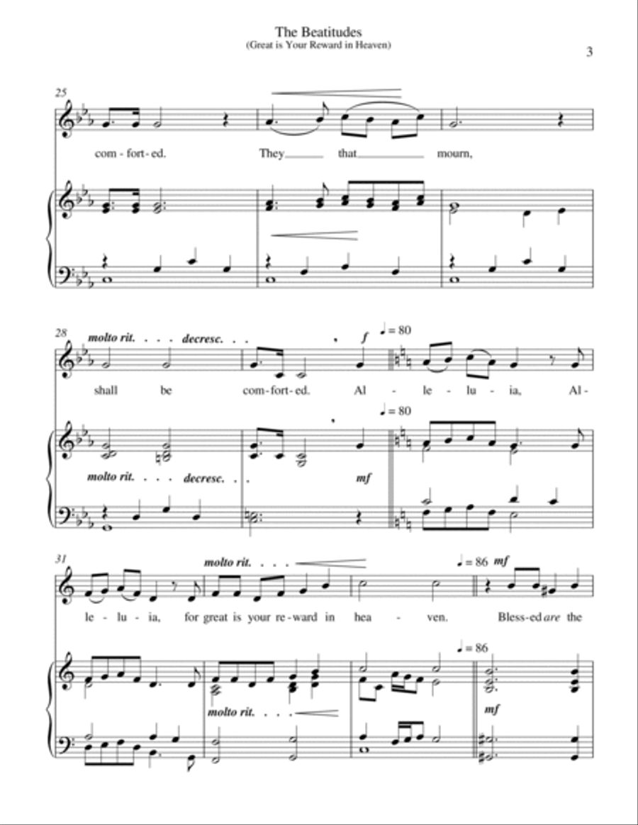 The Beatitudes (Great is Your Reward in Heaven) (medium high voice) High Voice scores gallery preview page 4