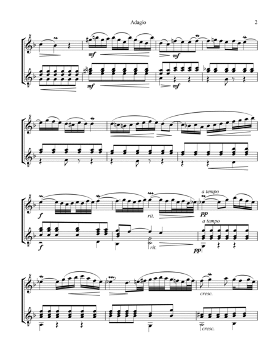 Adagio BWV 974 from Concerto in D Minor after Marcello for descant recorder and guitar Soprano Recorder scores gallery preview page 3
