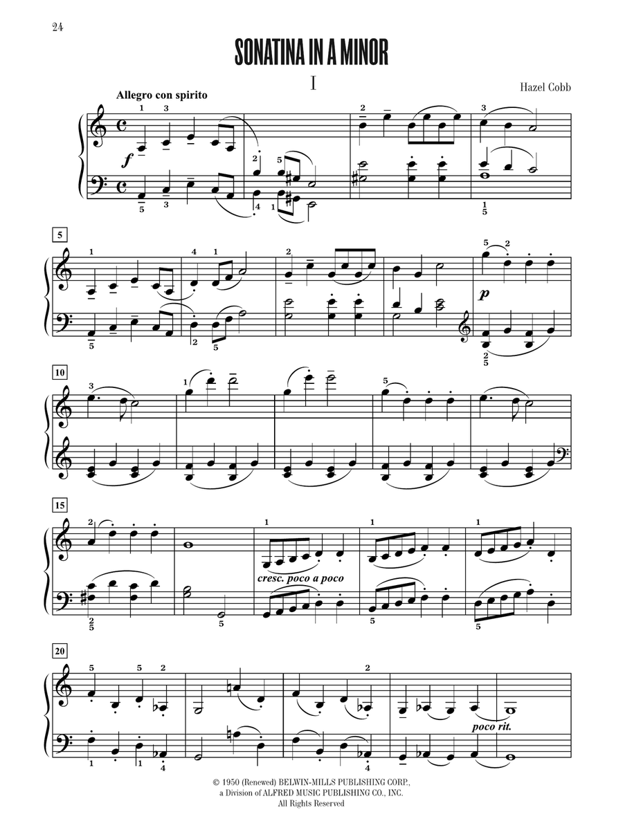 Sonatina in A Minor - Piano Solo Piano Solo scores gallery preview page 1