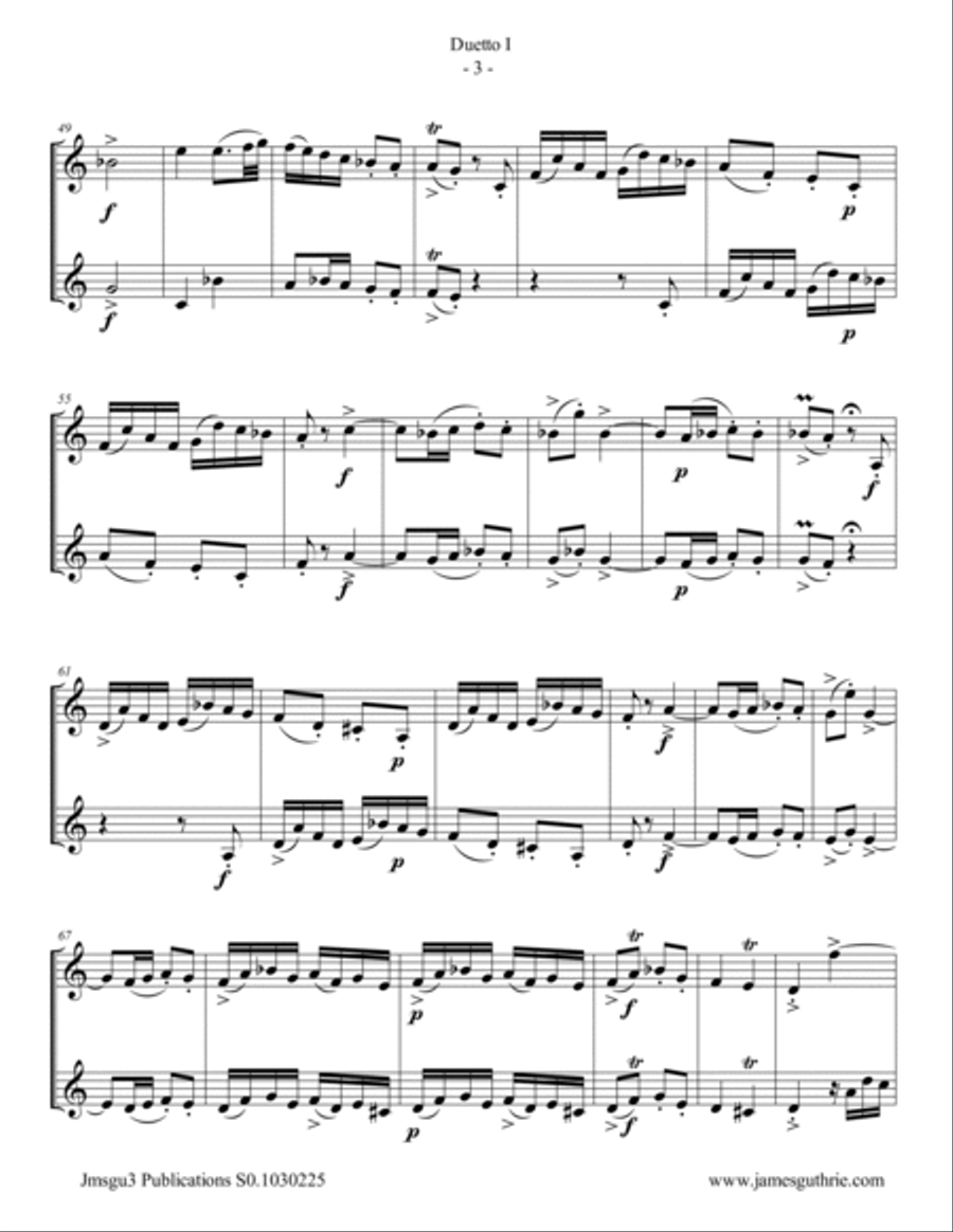Quantz: Duetto Op. 2 No. 1 for Trumpet Duo Trumpet Duet scores gallery preview page 3