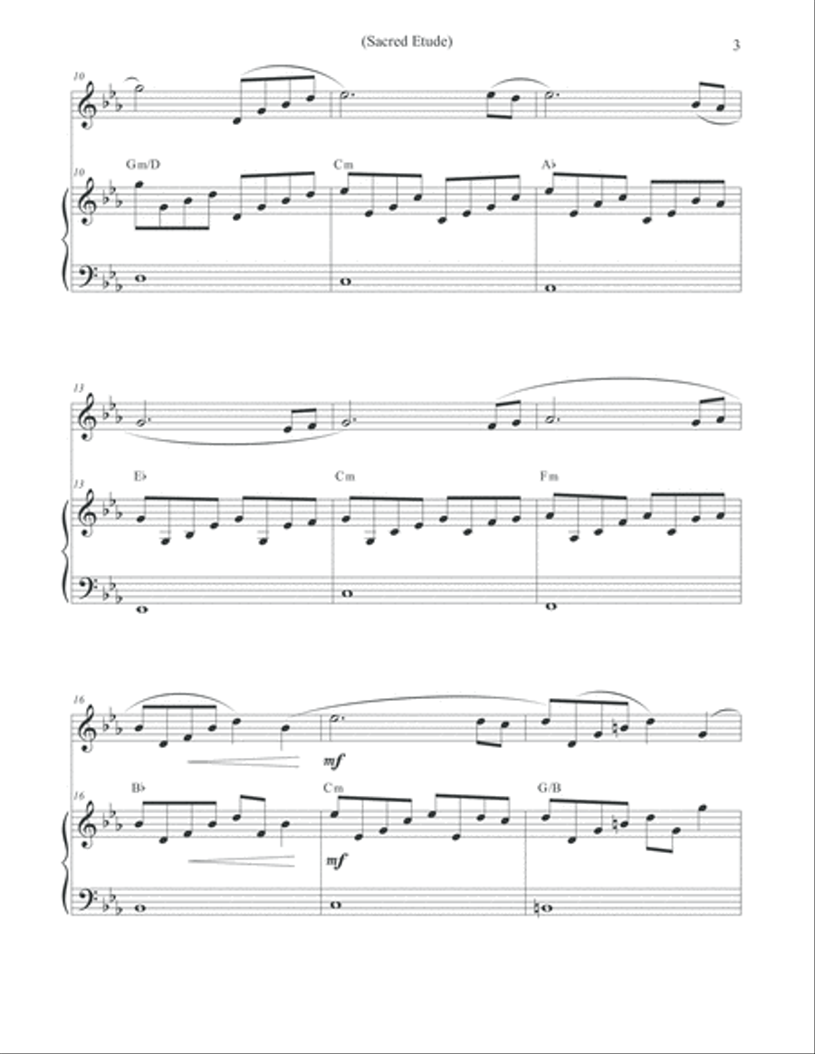 Sacred Etude - Oboe & Piano Piano scores gallery preview page 3