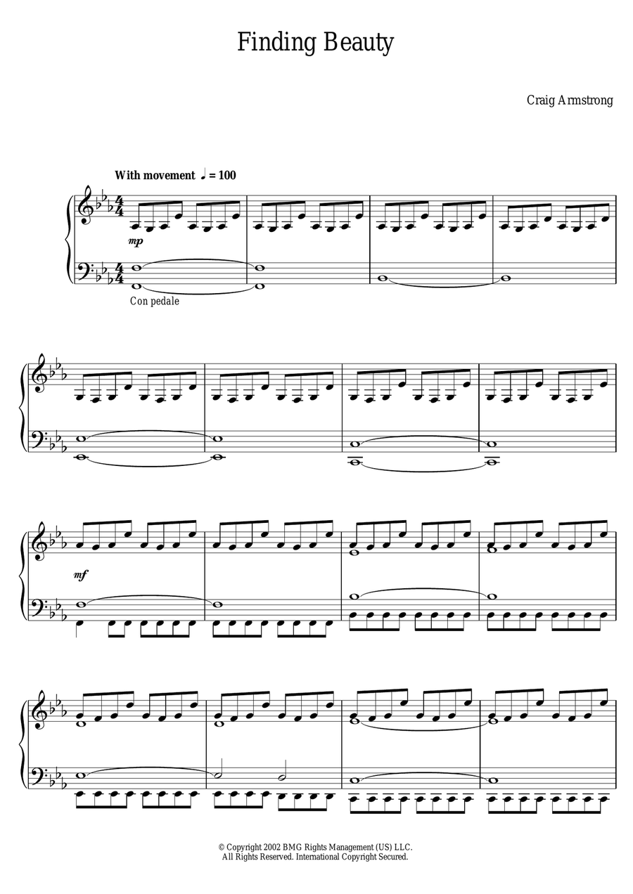 Finding Beauty Piano Solo scores gallery preview page 1