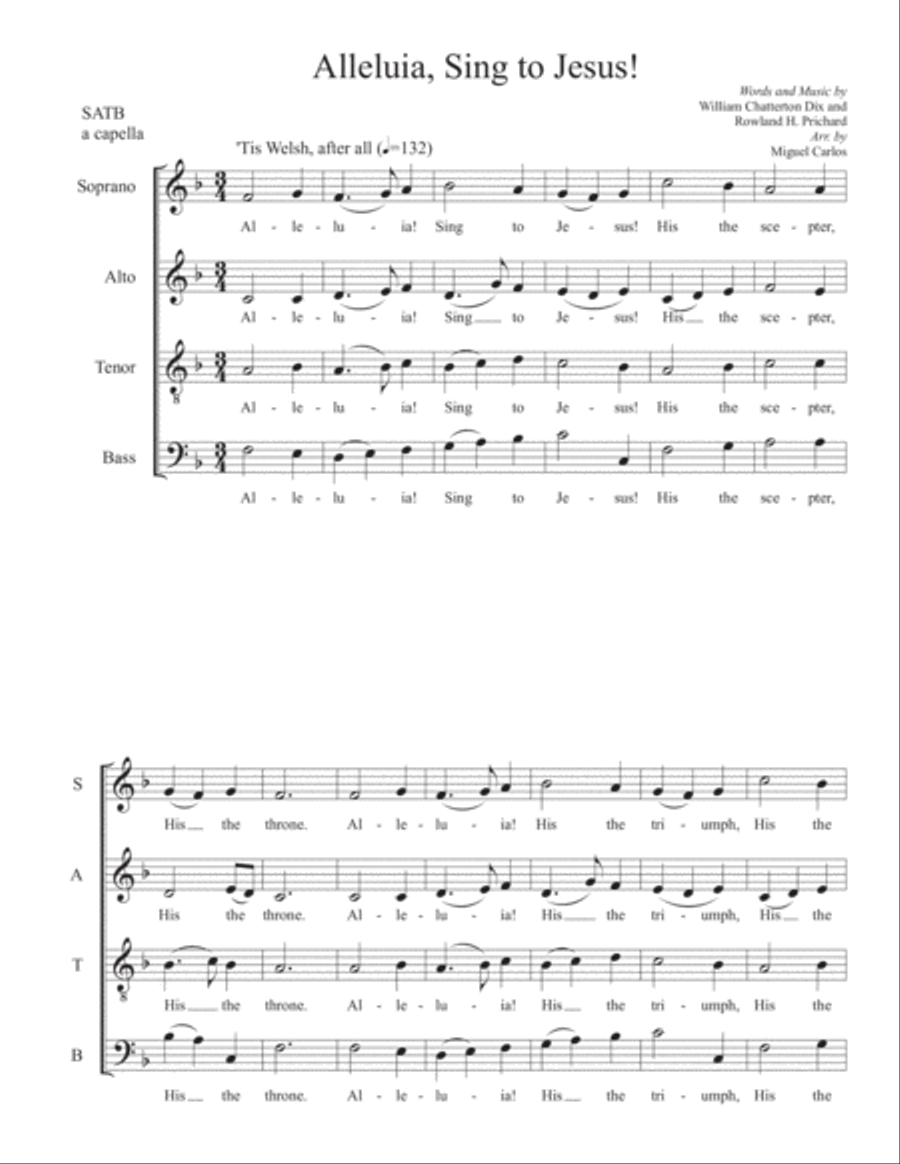 Alleluia, Sing to Jesus! 4-Part scores gallery preview page 1