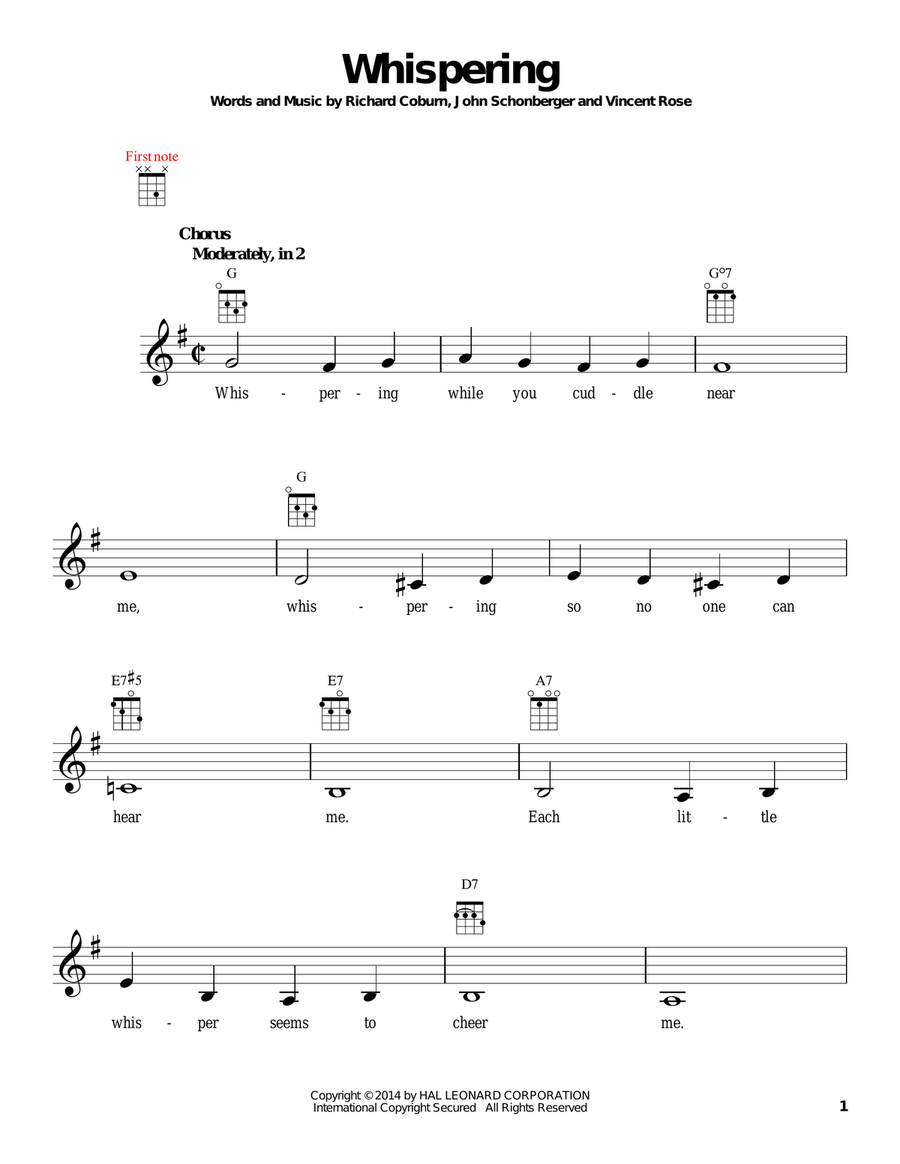 Whispering Ukulele scores gallery preview page 1