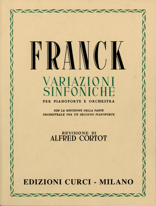 Book cover for Variazioni sinfoniche per pianoforte e orchestra
