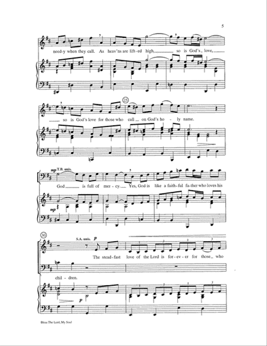 Bless the Lord, My Soul 4-Part scores gallery preview page 5