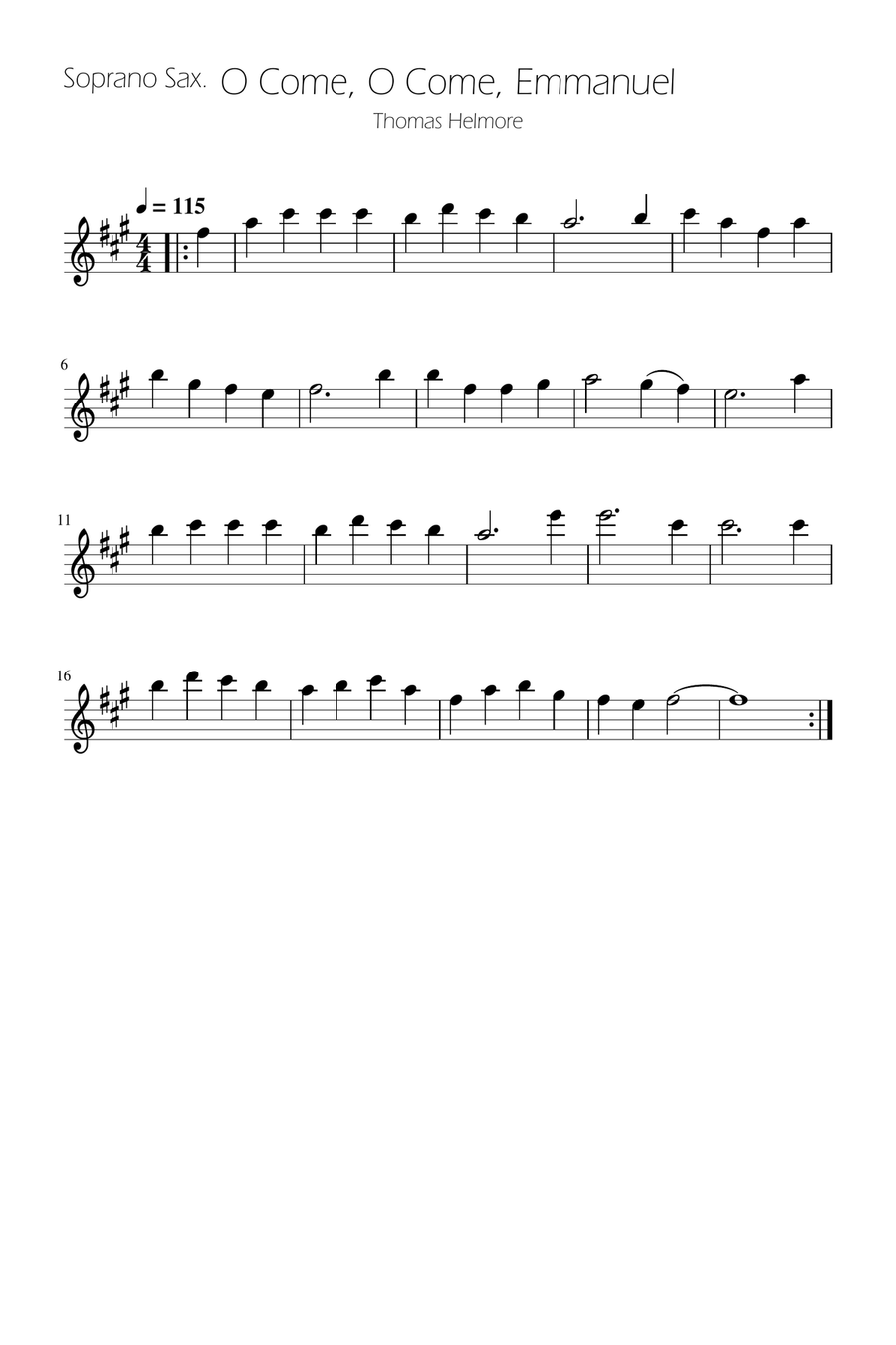 O Come, O Come, Emmanuel - Sax Duet SA SA scores gallery preview page 3