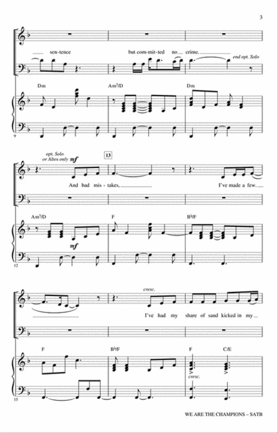 We Are the Champions 4-Part scores gallery preview page 3