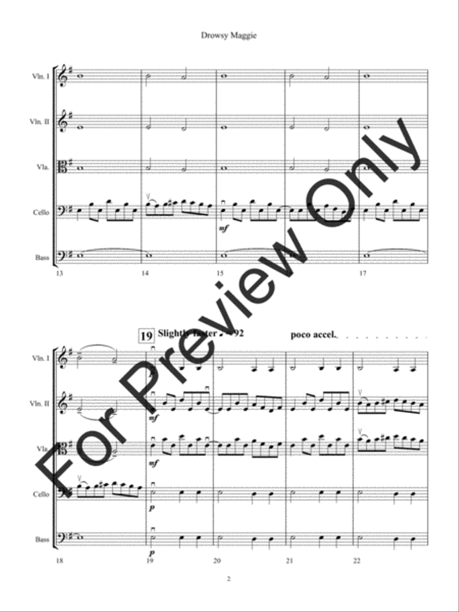 Drowsy Maggie String Orchestra scores gallery preview page 5