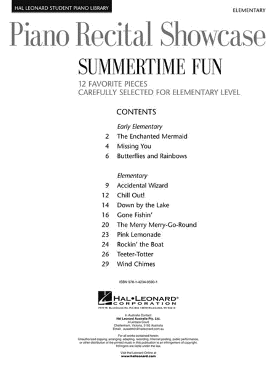 Piano Recital Showcase – Summertime Fun Piano Method scores gallery preview page 2