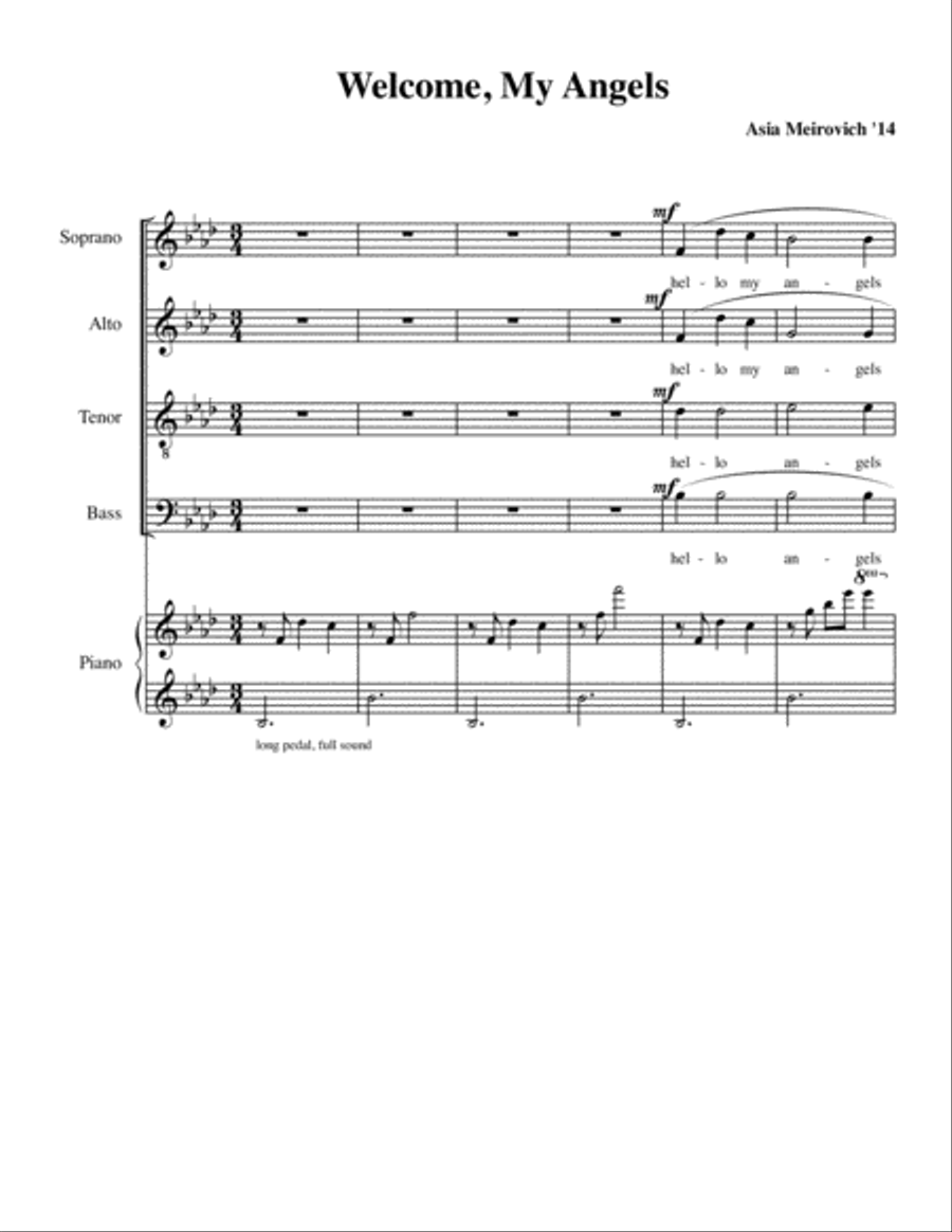 Welcome, My Angels (SATB) image number null