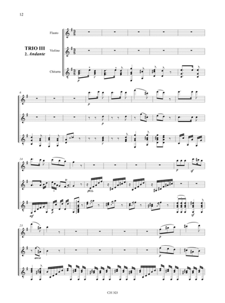 4 Trios Op. 9 for Flute, Violin and Guitar - Vol. 3: Trio No. 3
