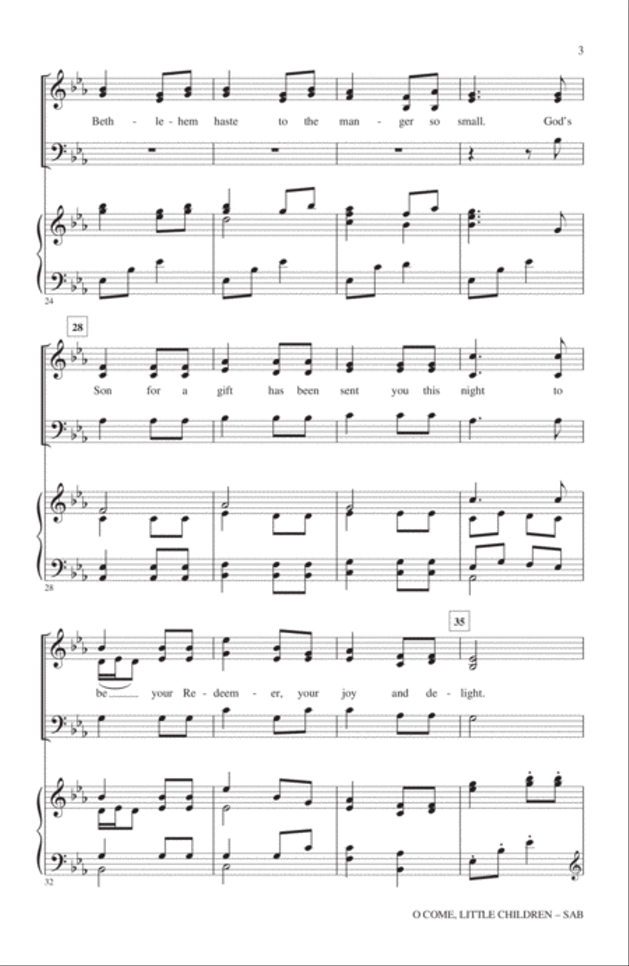 O Come, Little Children O Come, Little Children 3-Part scores gallery preview page 2