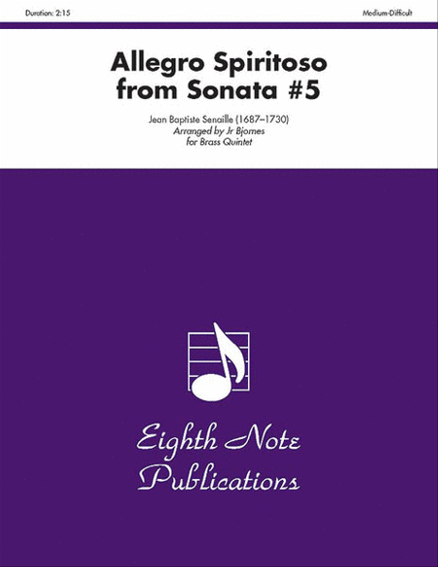 Allegro Spiritoso (from Sonata #5) Brass Quintet scores gallery preview page 1