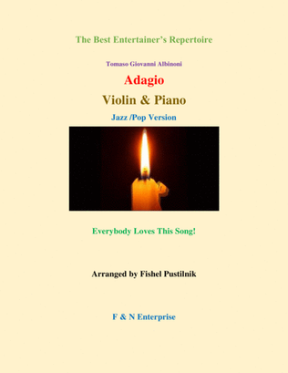 Book cover for "Adagio" by Albinoni for Violin and Piano-Video