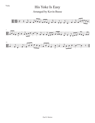 His Yoke Is Easy (Easy key of C) - Viola