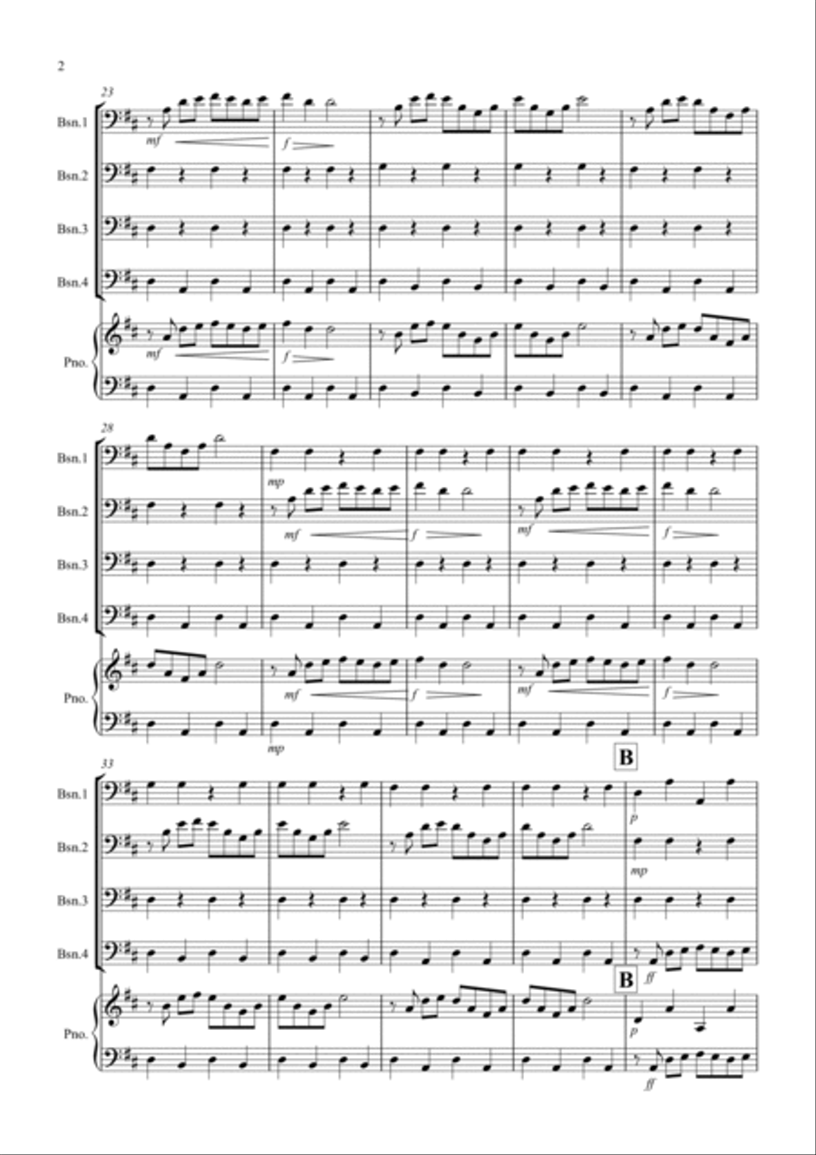 1812 Overture for Bassoon Quartet Bassoon Quartet scores gallery preview page 2