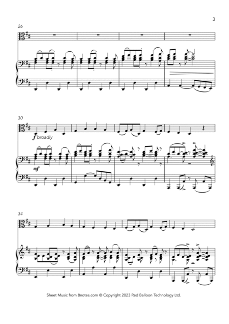 Easter Hymn (Jesus Christ is Risen Today) Viola scores gallery preview page 3