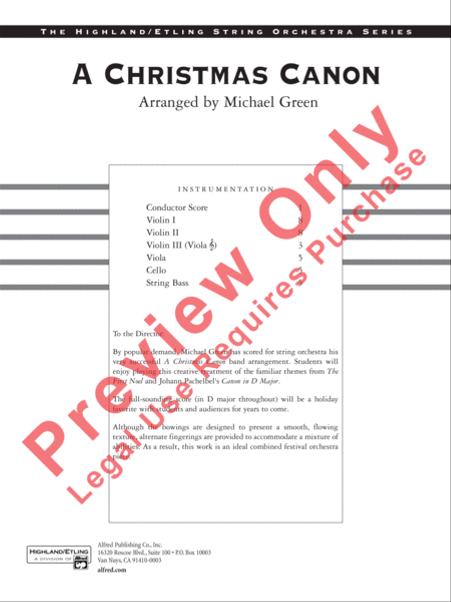 A Christmas Canon A Christmas Canon String Orchestra scores gallery preview page 2