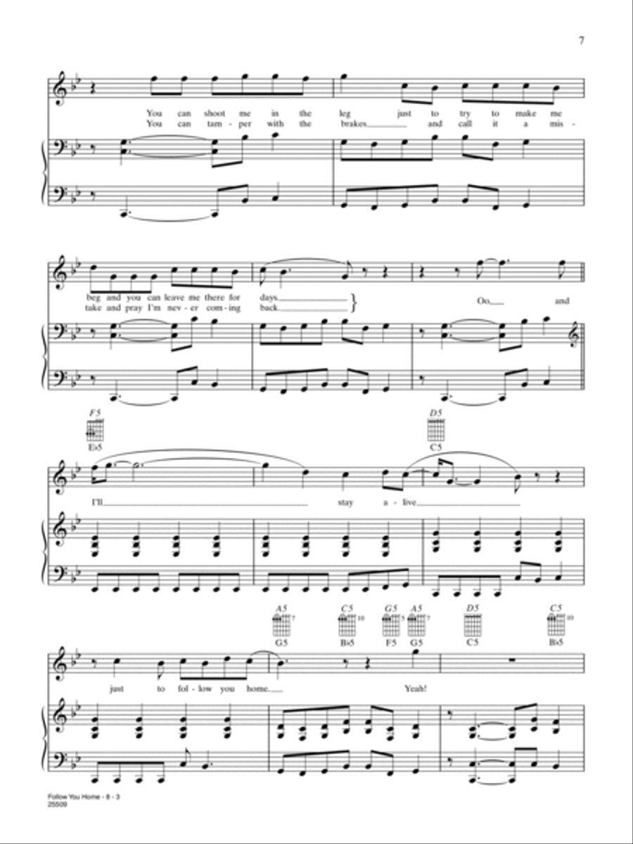 Follow You Home Follow You Home Piano, Vocal, Guitar scores gallery preview page 3