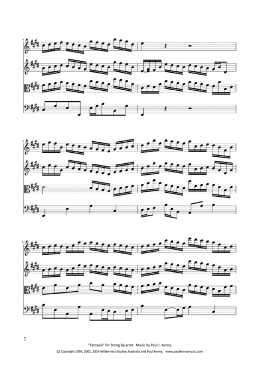 Fantasia for Strings by Paul Kenny - String Quartet / String Orchestra String Quartet scores gallery preview page 3