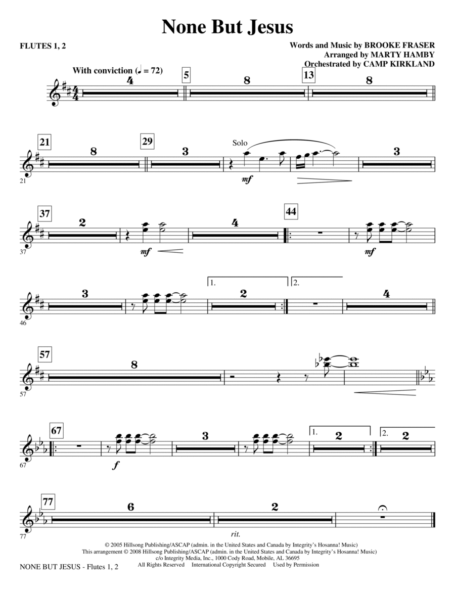 None But Jesus - Flute 1 & 2 Choir scores gallery preview page 1