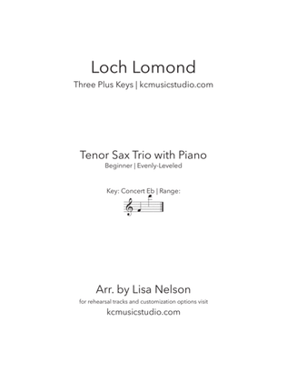 Book cover for Loch Lomond | Tenor Sax Trio with Piano Accompaniment