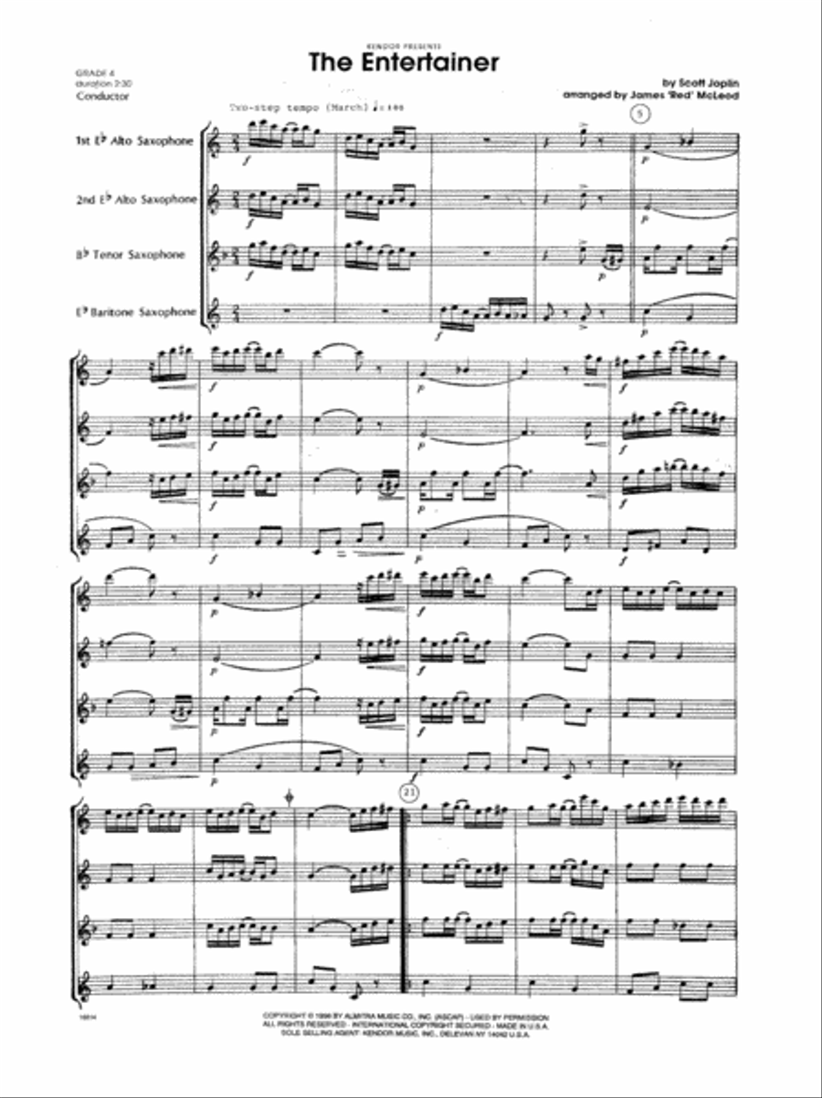 Entertainer, The Saxophone Quartet scores gallery preview page 2
