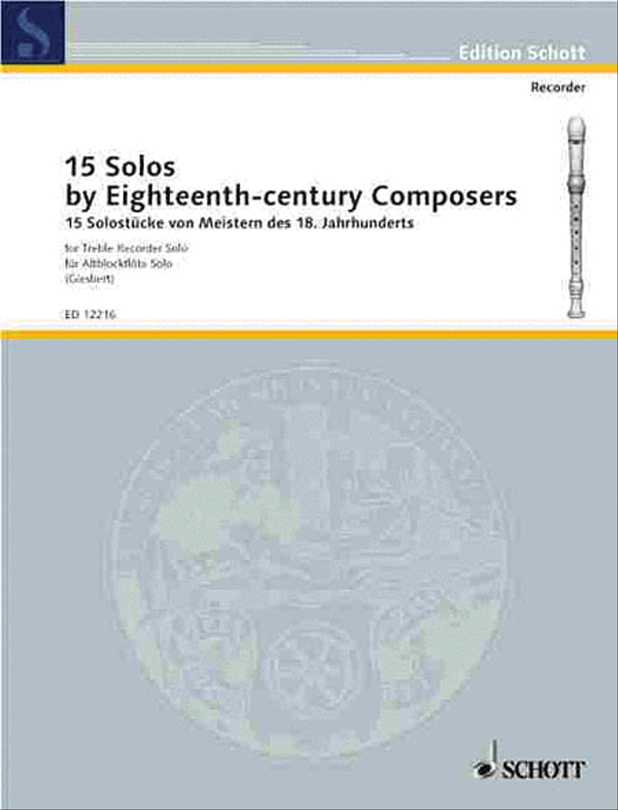 15 Solos by Eighteenth-Century Composers Recorder scores gallery preview page 1