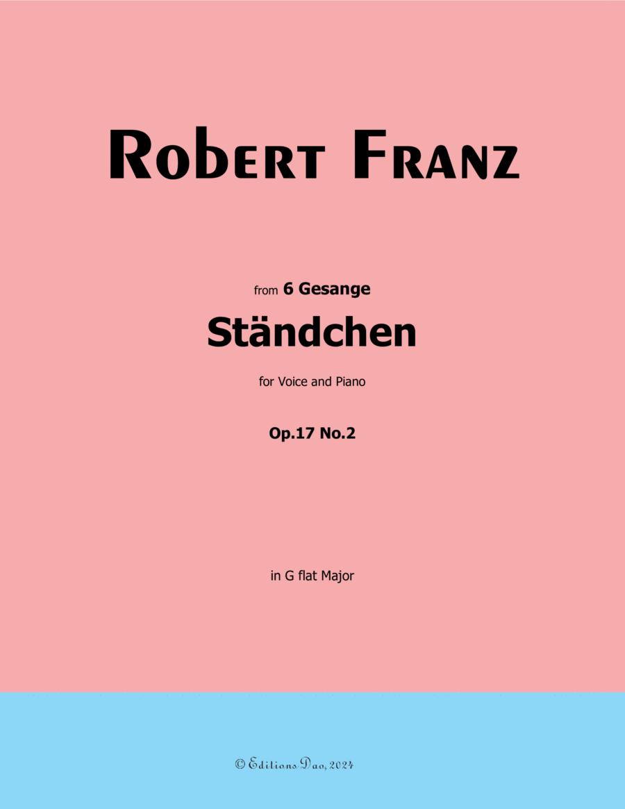 Standchen, by Robert Franz, in G flat Major Voice scores gallery preview page 1