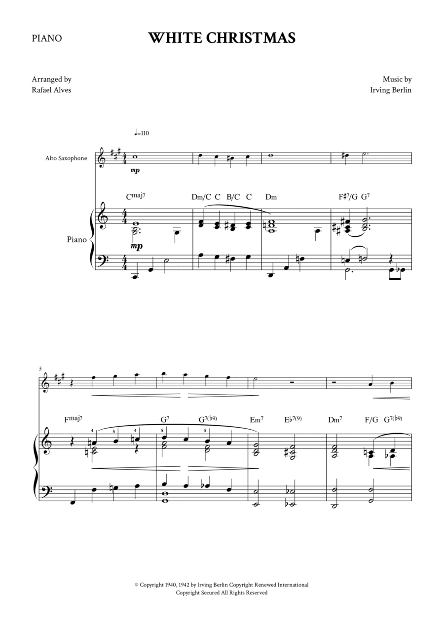 White Christmas Alto Saxophone scores gallery preview page 1