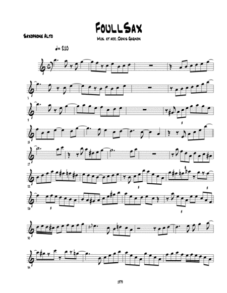Foullsax pour Quatuor de saxophones et section rythmique (Score et 7 partitions) image number null