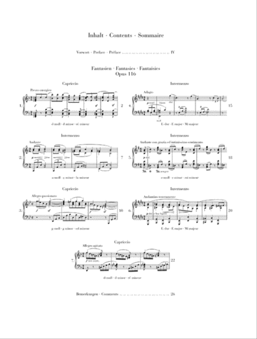 Fantasies Op. 116 Fantasies Op. 116 Piano Solo scores gallery preview page 2