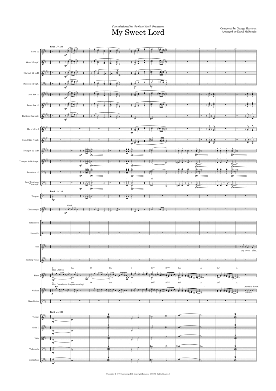 My Sweet Lord Full Orchestra scores gallery preview page 1