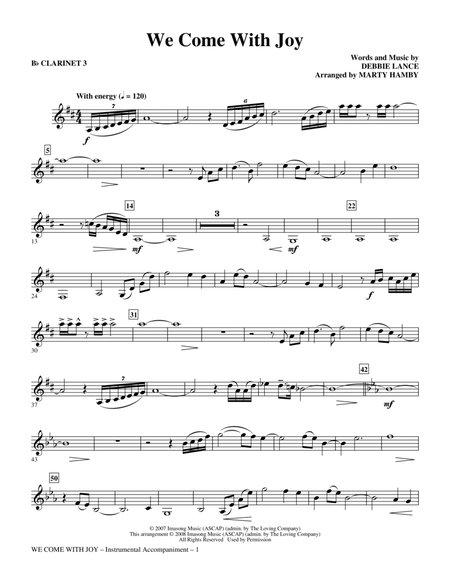 We Come with Joy (arr. Marty Hamby) - Clarinet 3