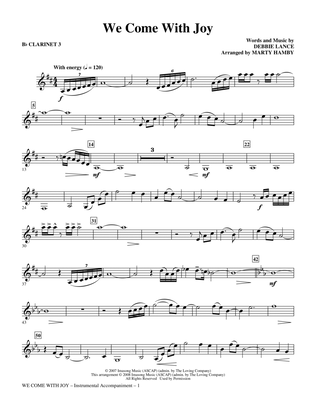We Come with Joy (arr. Marty Hamby) - Clarinet 3