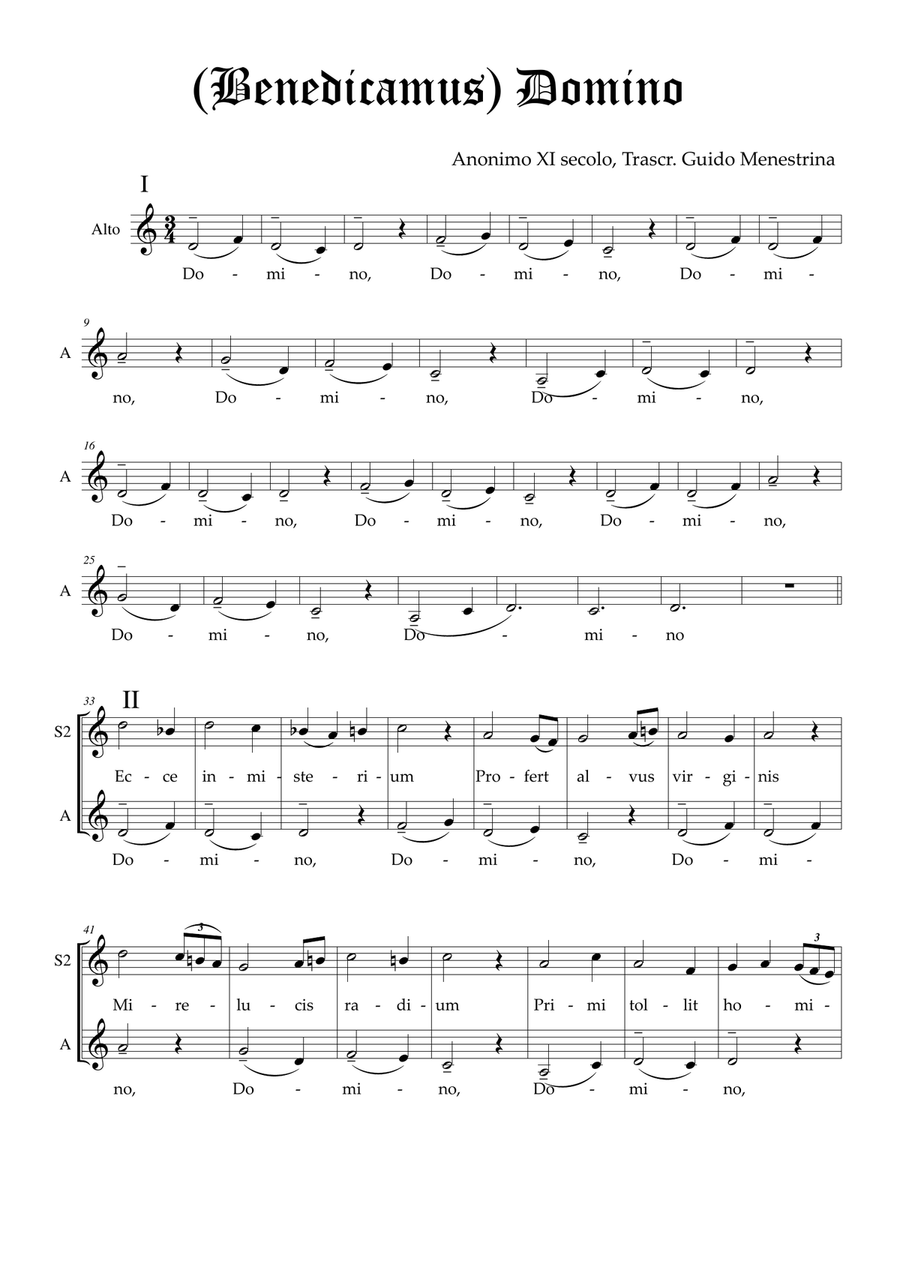 Benedicamus Domino - Medieval Motet SSA Transcribed by Guido Menestrina SSA scores gallery preview page 2