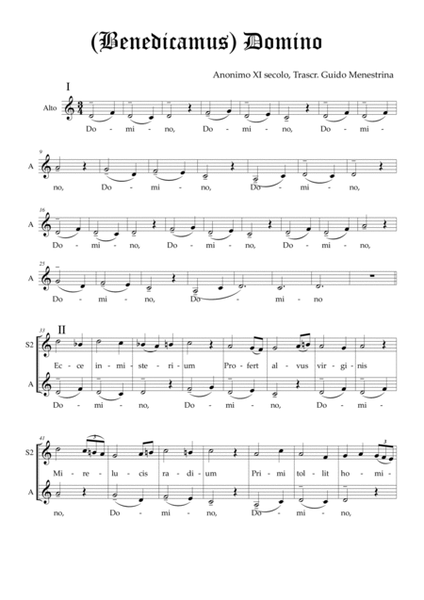 Benedicamus Domino - Medieval Motet SSA Transcribed by Guido Menestrina SSA - Digital Sheet Music