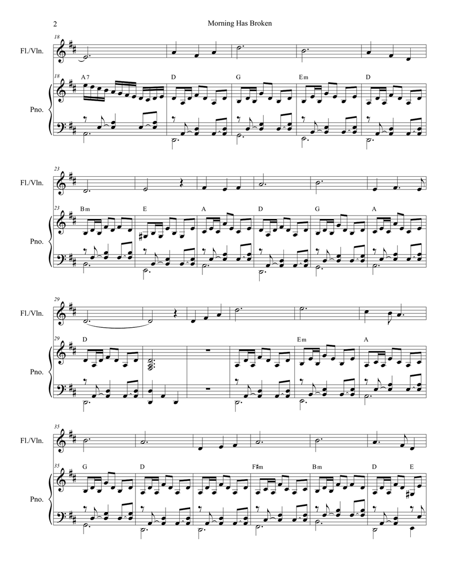 Morning Has Broken Morning Has Broken Flute scores gallery preview page 2