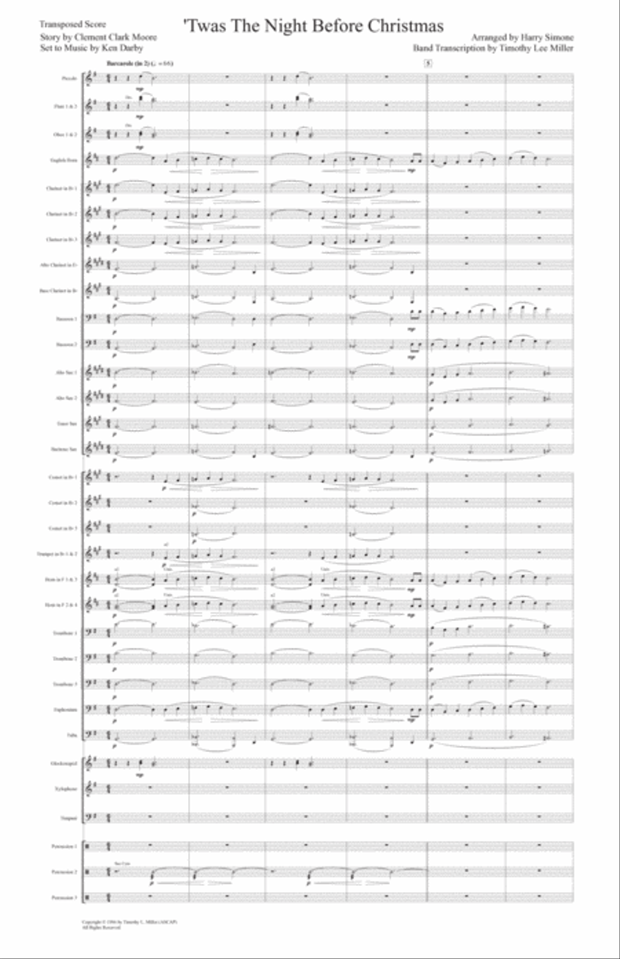 Twas The Night Before Christmas Concert Band scores gallery preview page 5