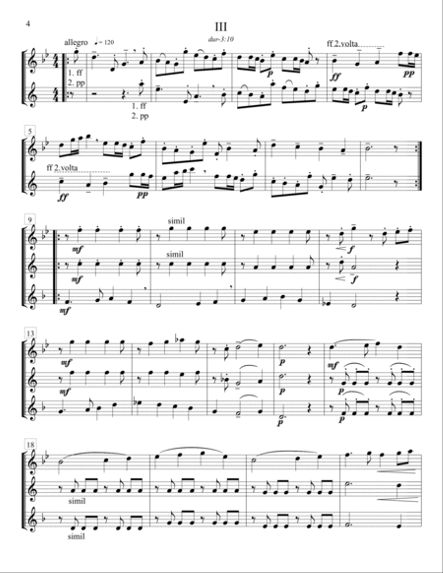 Trio for Flute, Clarinet, and Horn Small Ensemble scores gallery preview page 5