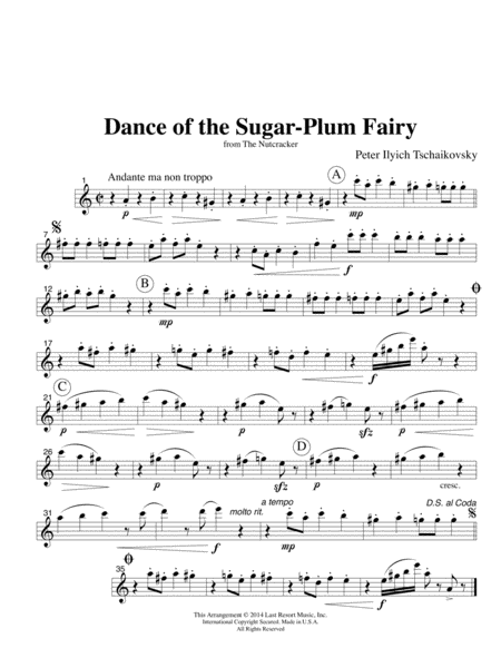Dance of the Sugar Plum Fairy from The Nutcracker for Clarinet Trio