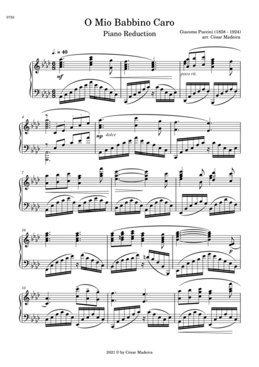 O Mio Babbino Caro by Puccini - Piano Reduction (Full Score) image number null