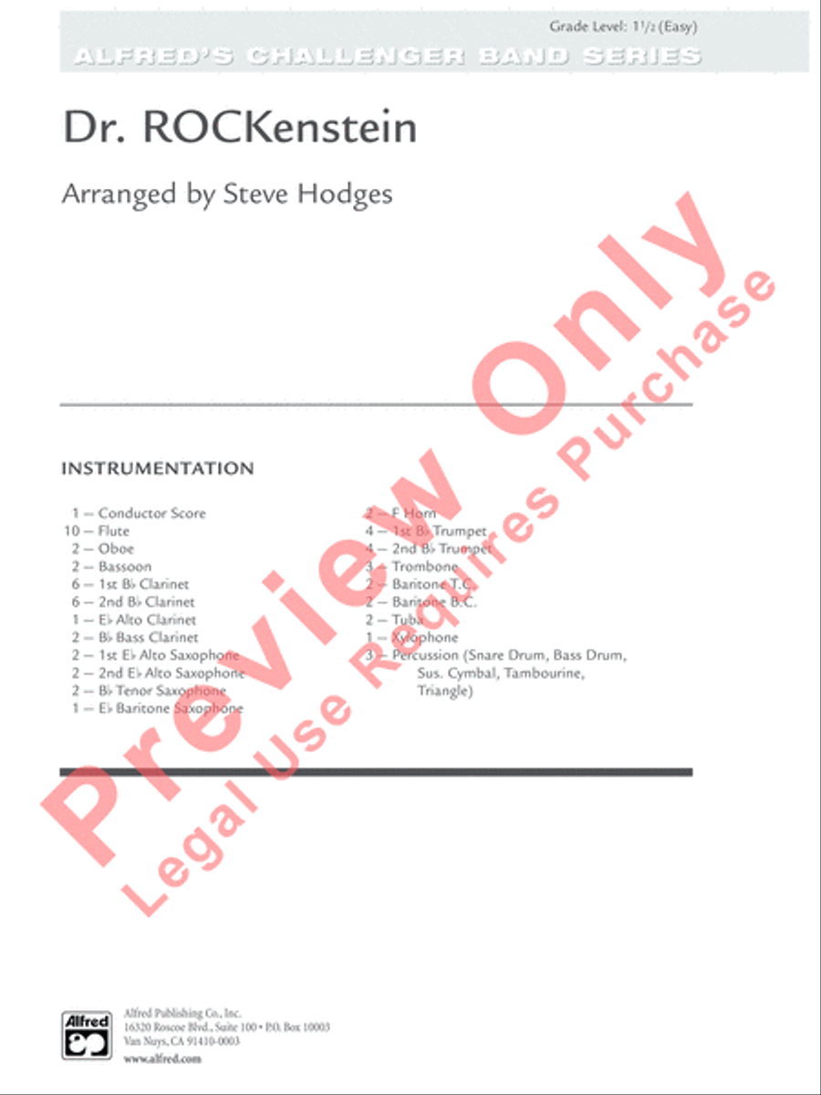 Dr. ROCKenstein Concert Band scores gallery preview page 2