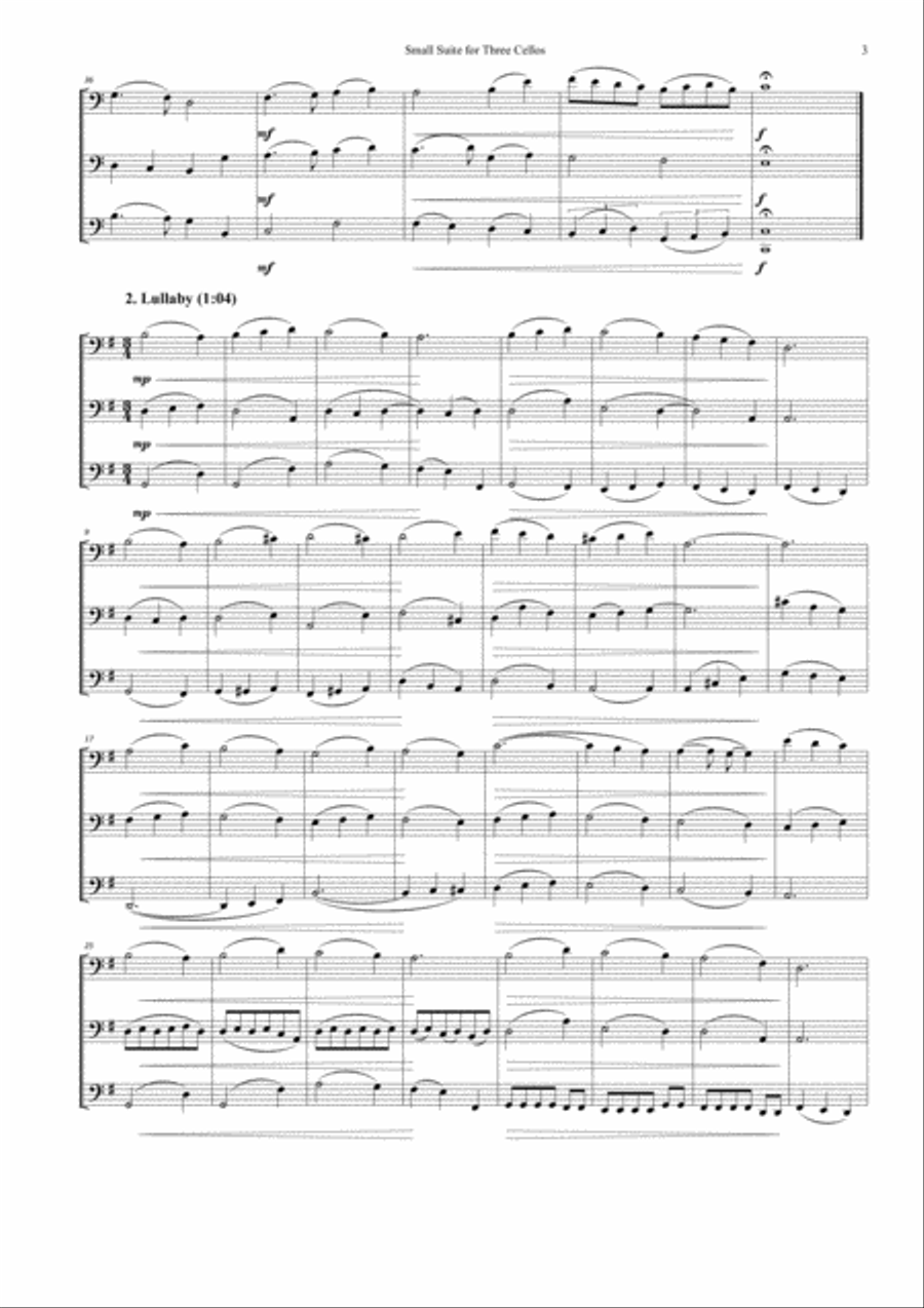 Small Suite for Three Cellos Cello scores gallery preview page 3
