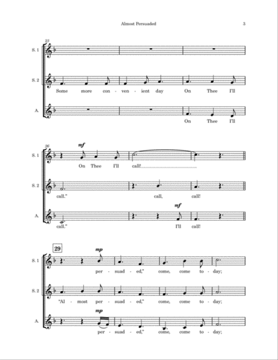Almost Persuaded - SSA A Cappella SSA scores gallery preview page 4