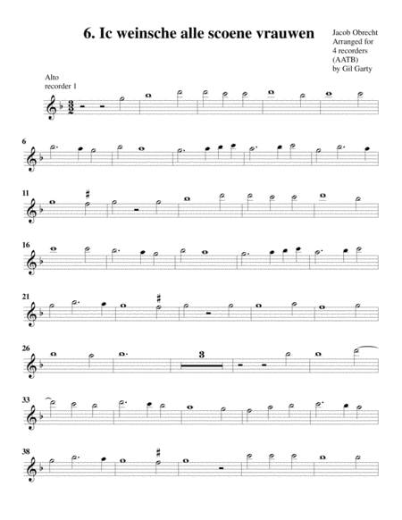 Ic weinsche alle scoene vrauwen (arrangement for 4 recorders)