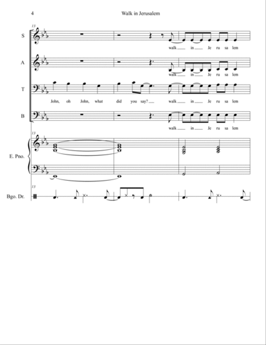 Walk in Jerusalem 4-Part scores gallery preview page 4
