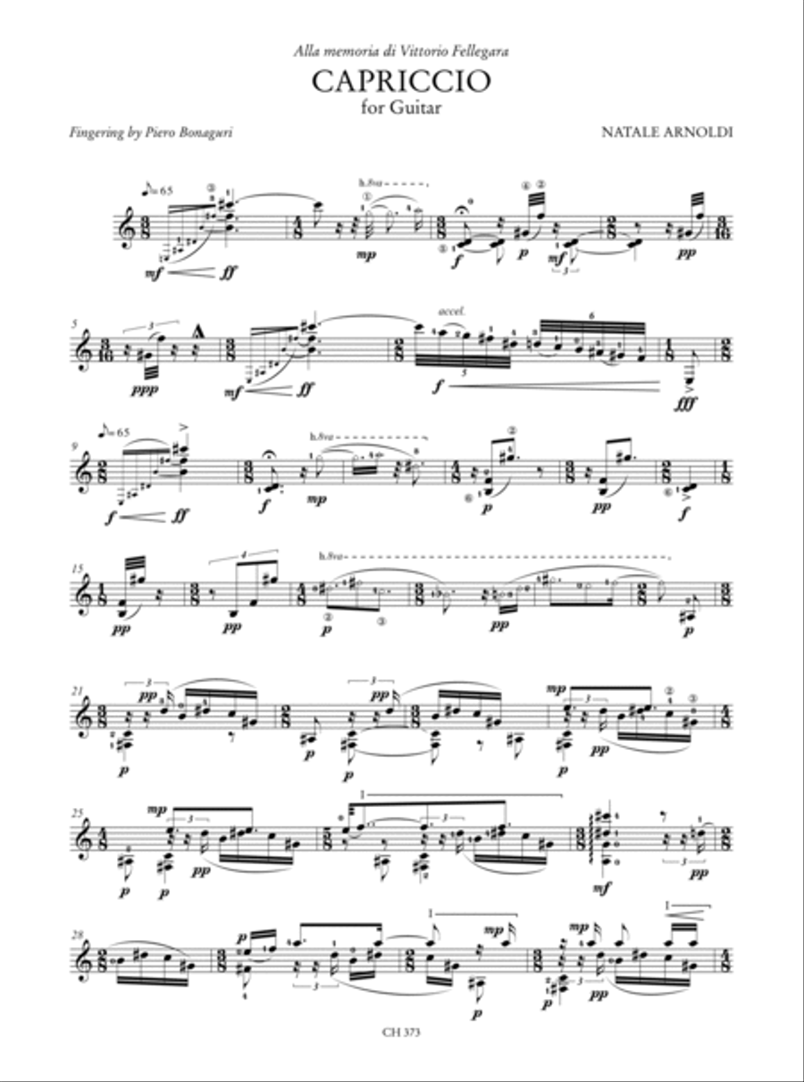 Homage to Vittorio Fellegara. An Anthology of Contemporary Music for Guitar (Arnoldi, Campodonico, Cattaneo, Dozza, Ferri, Molino, Pelis, Podera, Rota, Talmelli). Preface by Renzo Cresti Acoustic Guitar scores gallery preview page 2